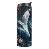 ハウリングオオカミ | Full Moon Ai Art タンブラー (回転左)