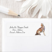 ハウリングコヨーテ – 水彩動物のアドカスタムレス ラベル (インサイチュ)