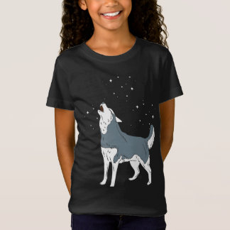 ハウリングシベリアハスキーパピーズおもしろい犬恋人 Tシャツ