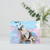 ハウリングハスキー犬の明るいハスキー犬 シーズンポストカード (スタンド正面)