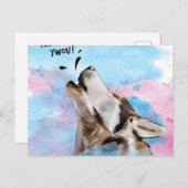 ハウリングハスキー犬の明るいハスキー犬 シーズンポストカード (正面/裏面)