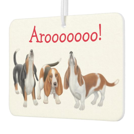 ハウリングバセットハウンドドッグズエアフレッシュナー カーエアーフレッシュナー (左)