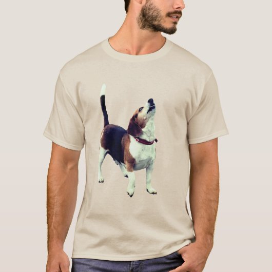 ハウリングビーグルかわいい犬 Tシャツ (正面)