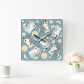 ハウリングベビー狼 スクエア壁時計 (ホーム)