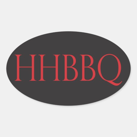 ハウリングホッグバーベキューユーロステッカー 楕円形シール (正面)