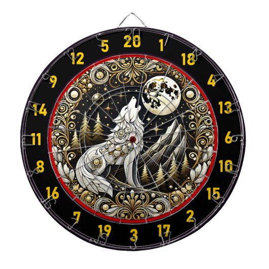 ハウリングホワイトウルフインスパイアフォーカスの強さ ダーツボード (正面)