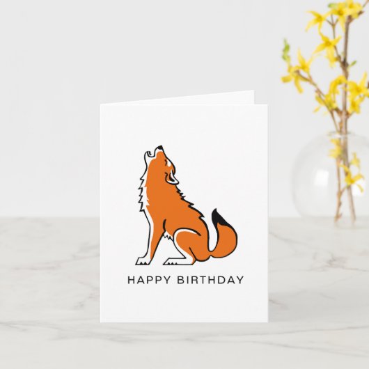 ハウリングレッドウルフ – 野生動物 – 絶滅危惧動物 カード (黄色い花)