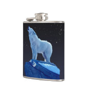 ハウリング北極オオカミ野生動物 フラスク (左)