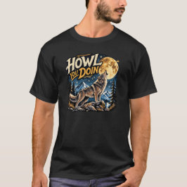 ハウリング・ウルフ・ムーンのイラスト Tシャツ