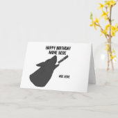 ハウリング・ウルフ・顔・バースデー・カード名前を前に追加 カード (黄色い花)