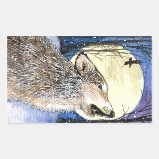 ハウリング – Wolf Art 長方形シール (正面)