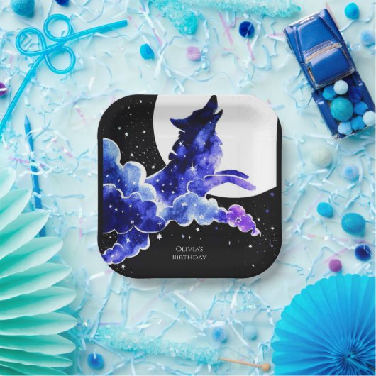 ハウリン魅力的ウルフ誕生日 ペーパープレート (パーティー)