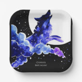 ハウリン魅力的ウルフ誕生日 ペーパープレート (正面)