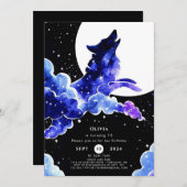 ハウリン魅力的ウルフ誕生日 招待状 (正面/裏面)