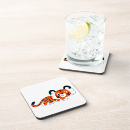 ハウルのコースターがセットになった可愛い漫画の虎 コースター