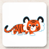 ハウルのコースターがセットになった可愛い漫画の虎 コースター (正面)