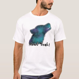 ハウルイェイ！宇宙銀河系ウルフシルエット Tシャツ