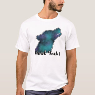 ハウルイェイ!宇宙銀河系ウルフシルエット Tシャツ