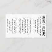 ハウンツとヘリオンズのカード 名刺 (裏面)