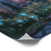 ハウンディングビレッジ不気味な町イラストレーションスタイル ポスター (角)