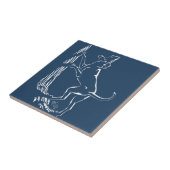 ハウンドグアートセラミックタイル狩りドッグデコール タイル (側面)