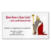 ハウンドグッ王室のドレッドローブとクラウンペットシッター マグネット名刺 (正面)