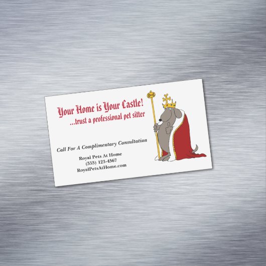 ハウンドグッ王室のドレッドローブとクラウンペットシッター マグネット名刺 (インサイチュ)