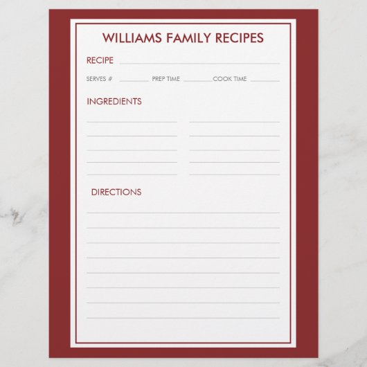 ハウンドストゥース ファミリー ネーム レシピ インサート (正面)