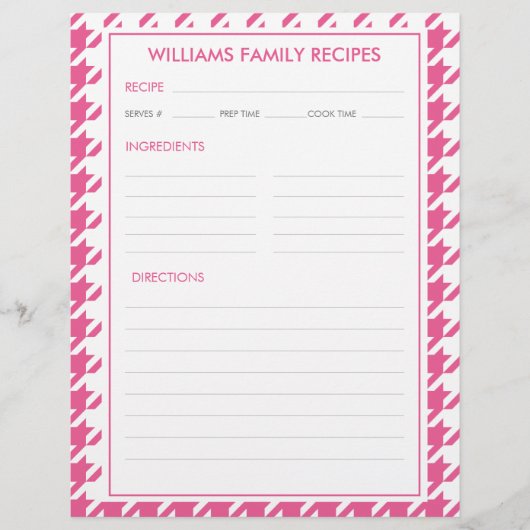 ハウンドストゥース 家族名 レシピ 挿入カード (正面)