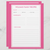 ハウンドストゥース 家族名 レシピ 挿入 (正面/裏面)