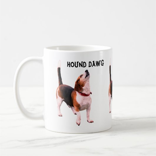 ハウンドダウグベーグルおもしろい犬 コーヒーマグカップ (左)