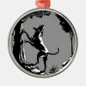 ハウンドッグオーナメント狩りドッグアートデコレーション メタルオーナメント (正面)