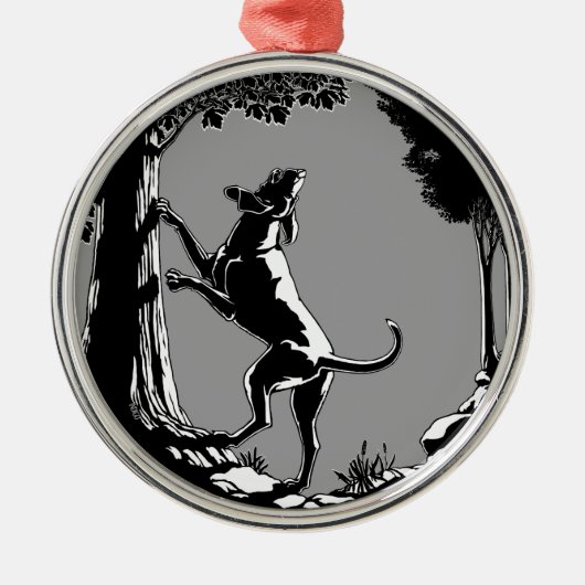 ハウンドッグオーナメント狩りドッグアートデコレーション メタルオーナメント (正面)