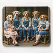 ハウンドッグファミリーポートレートオンザポーチ マウスパッド (正面)