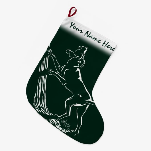 ハウンドドッグのクリスマスのストッキングによってカスタマイズストッキング ラージクリスマスストッキング (正面 (吊り時))
