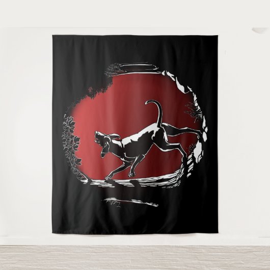 ハウンドドッグアートタペストリー狩りドッグラバータペストリー タペストリー (正面)