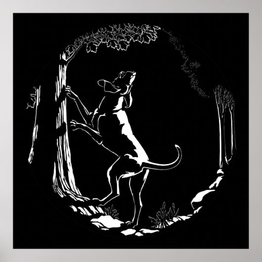 ハウンドドッグアートプリント狩りドッグ恋人プリントポスター ポスター (正面)