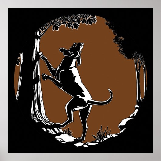 ハウンドドッグアートポスタークール狩りドッグアートプリント ポスター (正面)