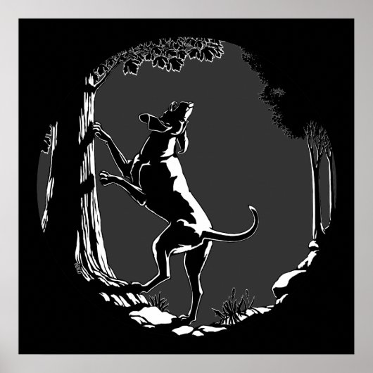 ハウンドドッグアートポスター狩りドッグ恋人プリント ポスター (正面)