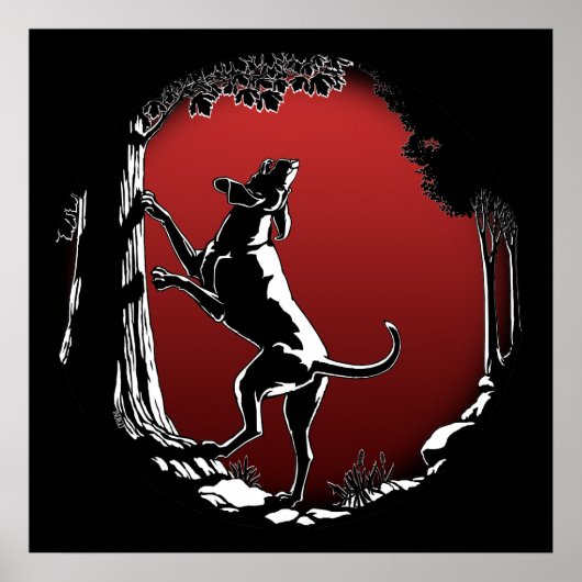 ハウンドドッグアートポスター狩りドッグ恋人プリント ポスター (正面)