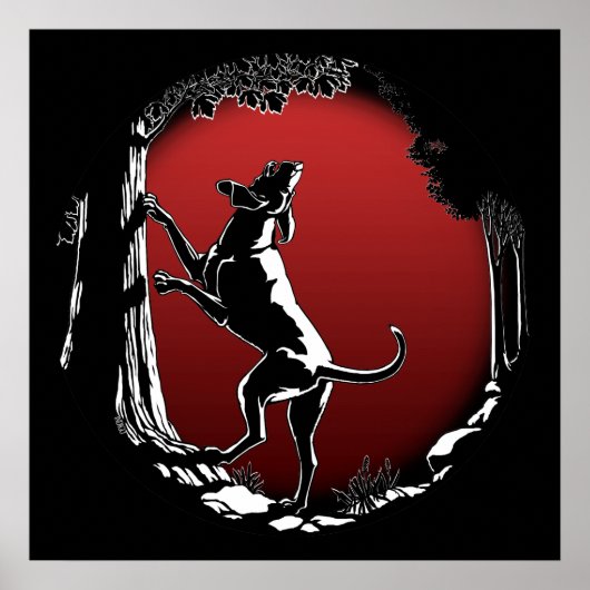 ハウンドドッグアートポスター狩りドッグ恋人プリント ポスター (正面)