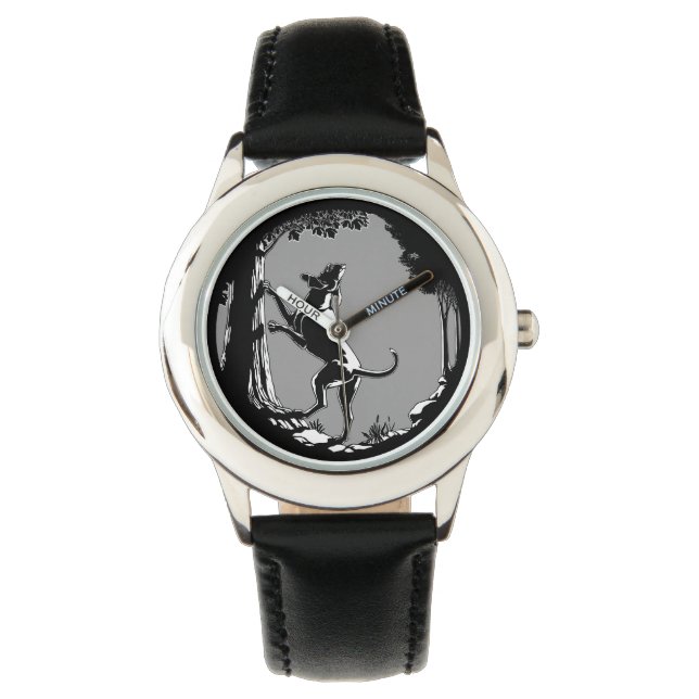 ハウンドドッグウォッチキッドの狩りドッグアートリストウォッチ 腕時計 (正面)