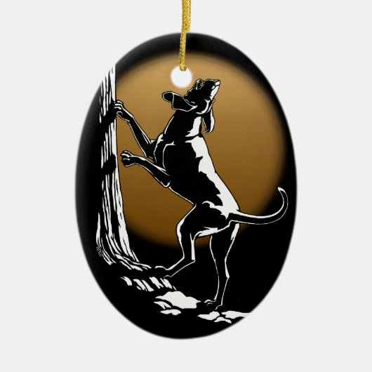 ハウンドドッグオーナメントカスタム狩りドッグデコレーション セラミックオーナメント (正面)