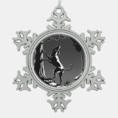 ハウンドドッグオーナメントハウンドドッグアートデコレーション スノーフレークピューターオーナメント (正面)