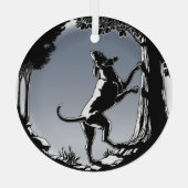 ハウンドドッグオーナメント狩りドッグアートデコレーション ガラスオーナメント (裏面)