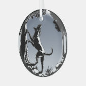 ハウンドドッグオーナメント狩りドッグアートデコレーション ガラスオーナメント (正面左)