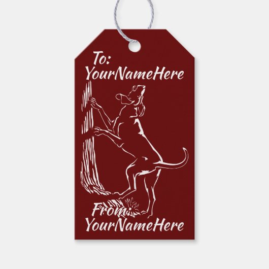 ハウンドドッグギフトラベルカスタムクリスマスハウンドラベル ギフトタグ (正面)