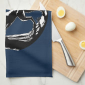 ハウンドドッグタオル狩りドッグアートティータオル キッチンタオル (四つ折り)