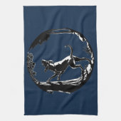ハウンドドッグタオル狩りドッグアートティータオル キッチンタオル (縦)