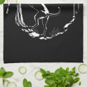 ハウンドドッグタオル狩りドッグアートティータオル キッチンタオル (折り畳み)